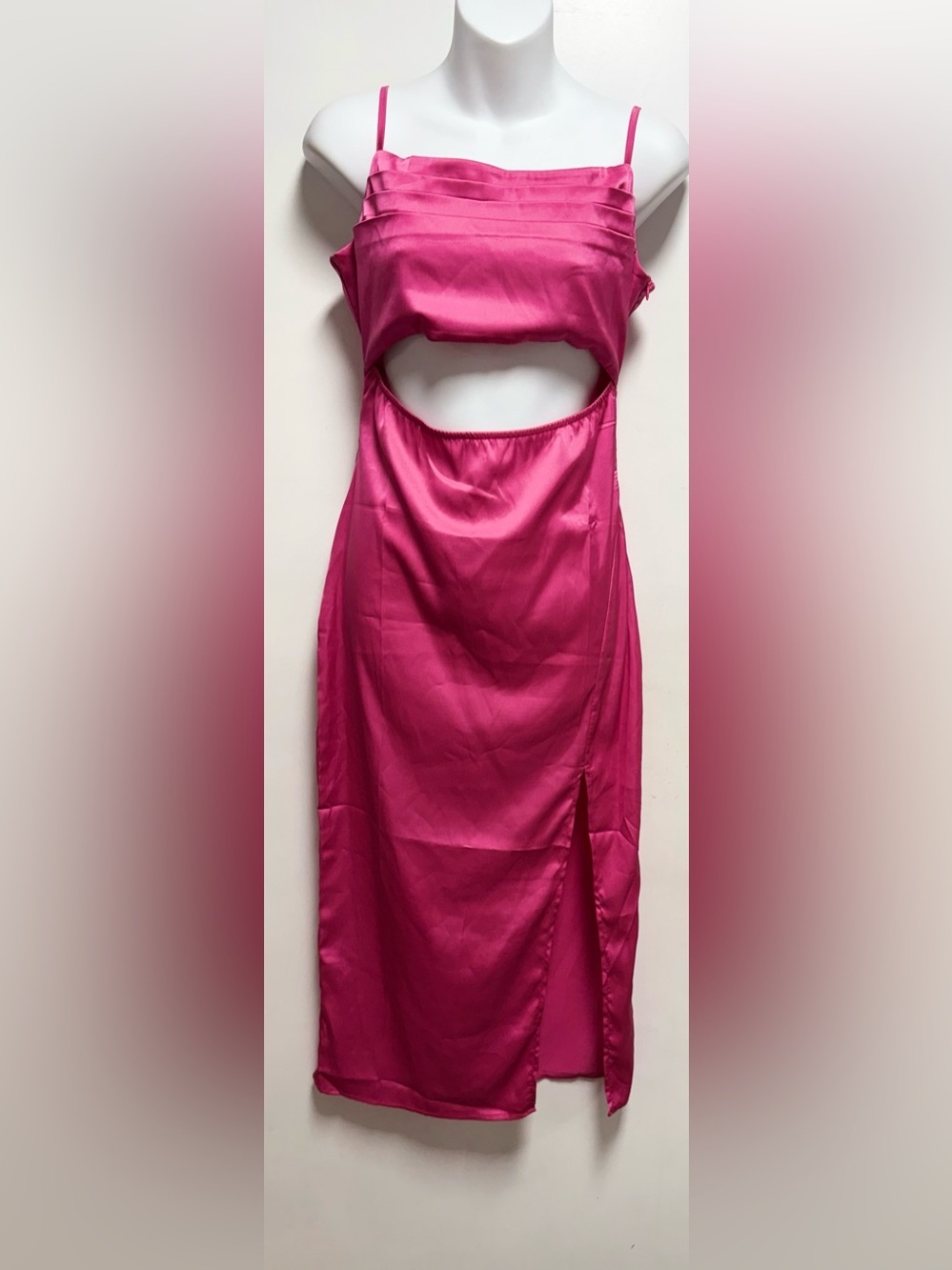 Hot Pink Satin Slip Dress